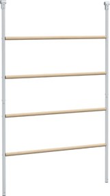 PawHut Suport pentru Găini pe 4 Niveluri, Posatoiu din Lemn și Oțel Galvanizat, Scară pentru Coteț, 4-6 Găini, 140x86x2,5 cm, Lemn Natural | Aosom Romania