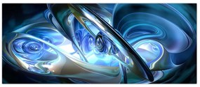 Tabloul fractalilor în albastru (120x50 cm)