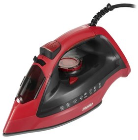 Fier de calcat Mesko MS 5031, 3000W, Placa ceramica, Oprire automata, Sistem anti-calcar, Rosu/Negru