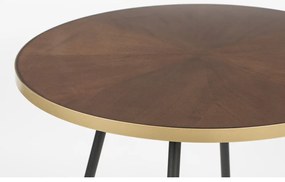 Masă de dining rotundă cu blat cu aspect de lemn de nuc ø 91 cm Denise – White Label