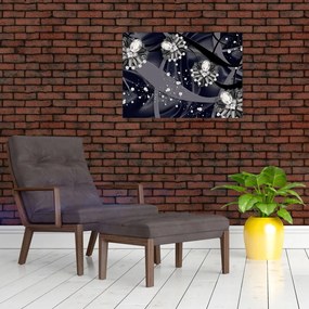 Tablou pe sticlă - Diamante în spațiu (70x50 cm)