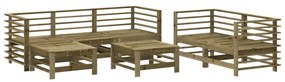 3186199 vidaXL Set mobilier de grădină, 7 piese, lemn de pin tratat