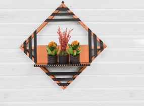 Raft de perete lemn stratificat Epsilon Homs 42 x 42 x 12 cm, maro