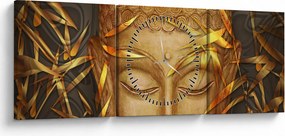 Tablou - Buddha de aur (cu ceas) (90x30 cm)