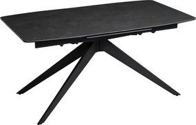 Masa extensibila COSMO, negru, sticla/ceramica/metal, 180/240x90x76 cm