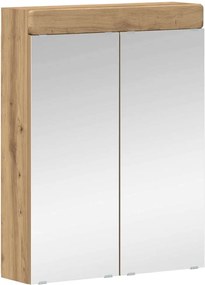 vidaXL Dulap cu oglindă pentru baie cu raft TULUM Stejar Artizanal