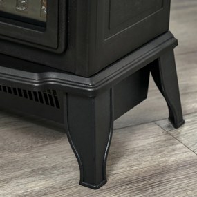 HOMCOM Șemineu Electric Portabil 1000W/2000W din ABS și Sticlă Negru | Aosom Romania