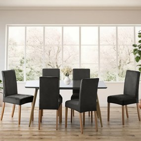 Restilo Husă pentru scaun Sento gri închis, 48 x48 x 58 + 10 cm, set de 4 bucăți