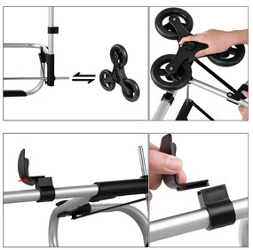 Carucior cumparaturi  Stairs Climber pliabil husa detasabila 3 roti  Metal/Poliester Gri