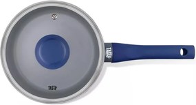 La mâna a doua: Cratita cu capac din sticla Tasty Everyday 678556, 18 cm, 1,8 l, Maner moale, Aluminiu, Acoperire antiaderenta, Albastru