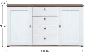 Comodă TEINA 2D4S, pin canyon