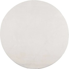 vidaXL Covor IZA aspect scandinav, cu fire scurte, crem, Ø 80 cm