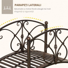 Podet de Gradina Outsunny Vintage din Metal, cu Elemente Florale, Bronz 99x68x53cm | Aosom Romania