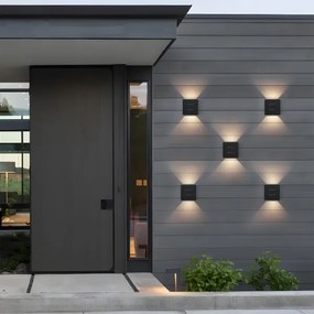 Brilagi - Aplica LED de exterior DOUBLERAY LINE, 6W/230V, negru, IP54