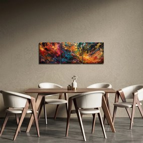 Tablou - Abstracția culorilor II. (cu ceas) (90x30 cm)