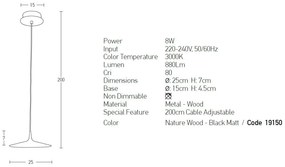Pendul LED design modern Tarco natur, negru