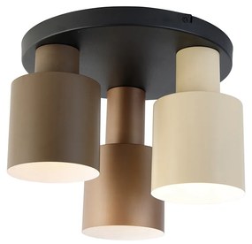 Plafoniera bronz cu taupe și bej cu 3 lumini - Ans