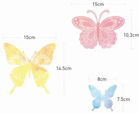 Set 24 autocolante Ambiance Artistic Butterflies