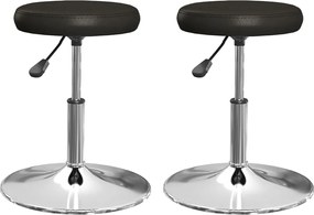 vidaXL Scaune de bucătărie, 2 buc., negru, piele ecologică