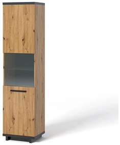 Vitrină Indi WIT50 (Stejar artisan + Negru mat + Stejar artisan). 1051745