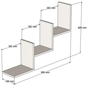 Etajeră de perete MIST 60x90 cm albă