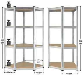 Juskys Raft de colt - 160x75x40-75 cm