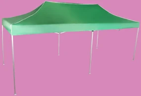 Pavilion de grădină 3x6m – din aluminiu, Verde, Fără pereţi laterali