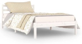 810421 vidaXL Cadru de pat, alb, 100x200 cm, lemn masiv de pin