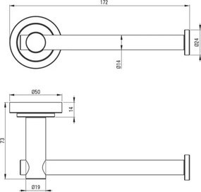 🛁 Suport pentru hârtie igienică TEMISTO, montare pe perete, finisaj alamă – Cod ADT_M211