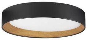 Plafoniera LED dimabila design modern STAKE negru/lemn 45cm