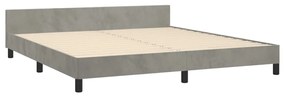 Cadru de pat cu tablie, gri deschis, 180x200 cm, catifea Gri deschis, 180 x 200 cm, Nasturi de tapiterie
