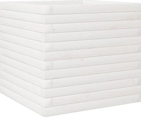 vidaXL Jardinieră de grădină, alb, 50x50x45,5 cm, lemn masiv de pin