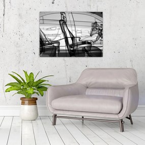 Tablou pe sticlă - 3D model mașina (70x50 cm)