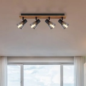 Spot CLAUDE 4xE14/40W/230V negru/lemn Globo 54307-4W