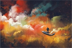 Tablou - Om navigând prin spațiu (90x60 cm)