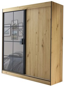 Dulap de haine 180 cm Oklahoma 2 (Stejar artisan + Negru). 1043176
