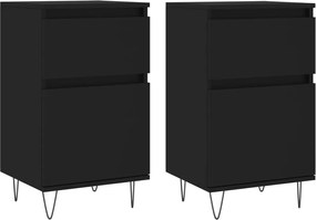 vidaXL Servante, 2 buc., negru, 40x35x70 cm, lemn prelucrat