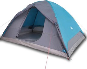 vidaXL Cort de camping cupolă pentru 6 persoane, albastru, impermeabil