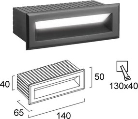 Corp de iluminat LED încastrat pentru exterior FLIK LED/3W/230V IP65 antracit