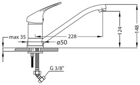 ALVEUS SETA265 - Chiuvetă de bucătărie ZOOM+baterie pentru chiuvetă RIVIERA 14,8 cm satinat/crom
