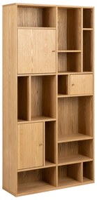 Bibliotecă în culoare naturală cu aspect de lemn de stejar 90x180 cm Rangoon – Actona