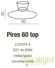 Lustra aplicata plafon design modern 60cm Pires Top