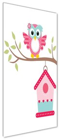 Tablou Printat Pe Sticlă Owl pe o ramură