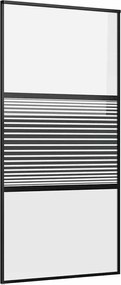 vidaXL Ușă de sticlă Dungi Negru 90 x 2 x 205 cm Aluminiu