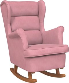 vidaXL Balansoar cu spătar roz și lemn masiv