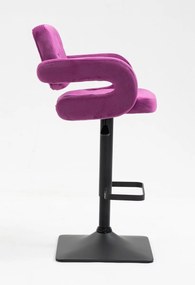 HR8403KW Scaun Catifea Fucsia cu Bază Neagră