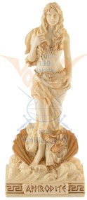 Mini statueta rasina cu finisaj alb marmura, mitologia greaca, Afrodita, zeita frumusetii