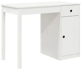 814630 vidaXL Birou, alb, 100x50x75 cm, lemn masiv de pin