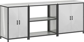 vidaXL Set de depozitare pentru bucătărie cu raft 3 pcs Argintiu