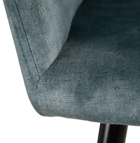 Scaun dining albastru Blue Fabric